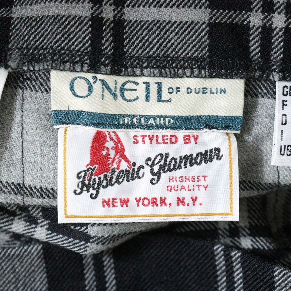 HYSTERIC GLAMOUR(ヒステリックグラマー) オニールオブダブリン タータンチェック ウール ロングスカート ラップスカート グレー レディース 01193AK01
