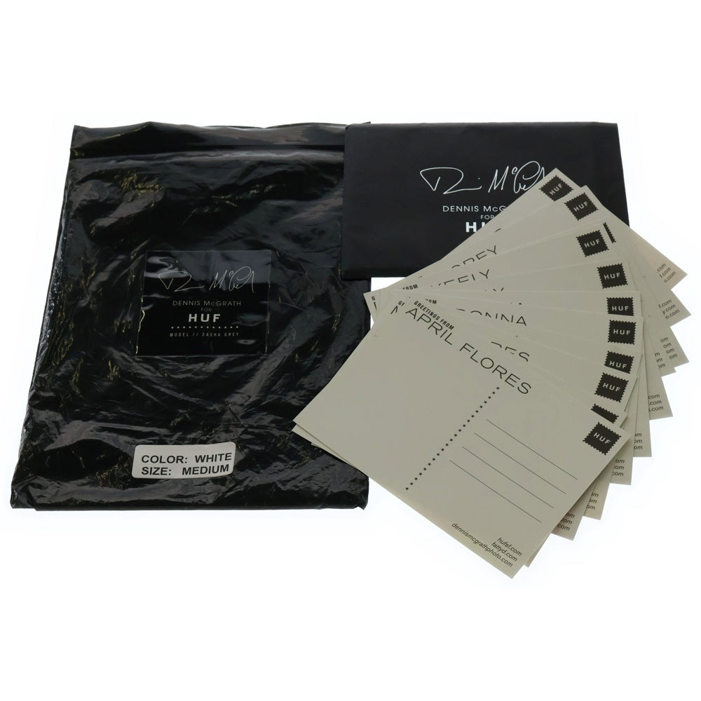 HUF(ハフ) ×DENNIS McGRATH HUF ZINGER デニス・マクグラス ハフジンガー フォトプリント 半袖Tシャツ カットソー ホワイト