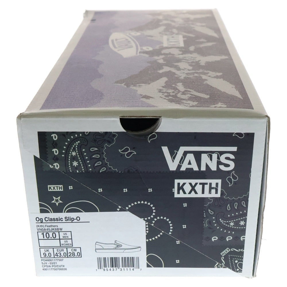 VANS(ヴァンズ) ×KITH 10th Vault OG Classic Slip-On LX Feathers キス 10周年記念 ボルト クラシック スリッポン LX フェザーズ ローカットスニーカー US10/28cm VN0A45JK6BW