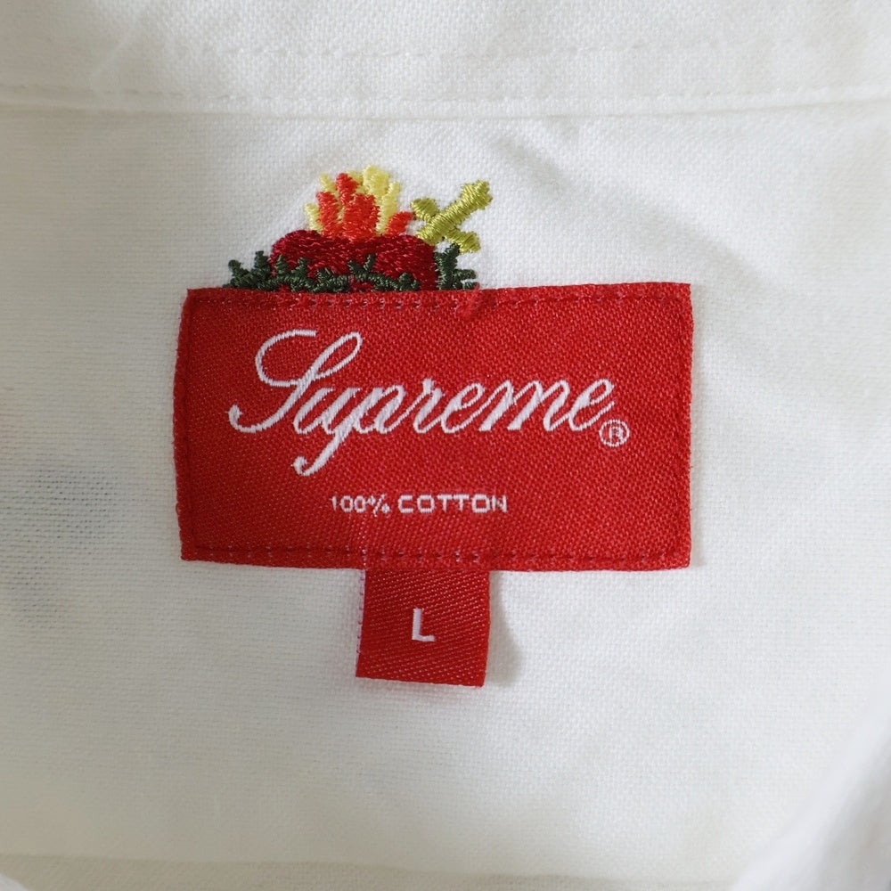 SUPREME(シュプリーム) 17AW Sacred Hearts Oxford Shirt サクレッド ハート 刺繍 オックスフォード 長袖シャツ ホワイト