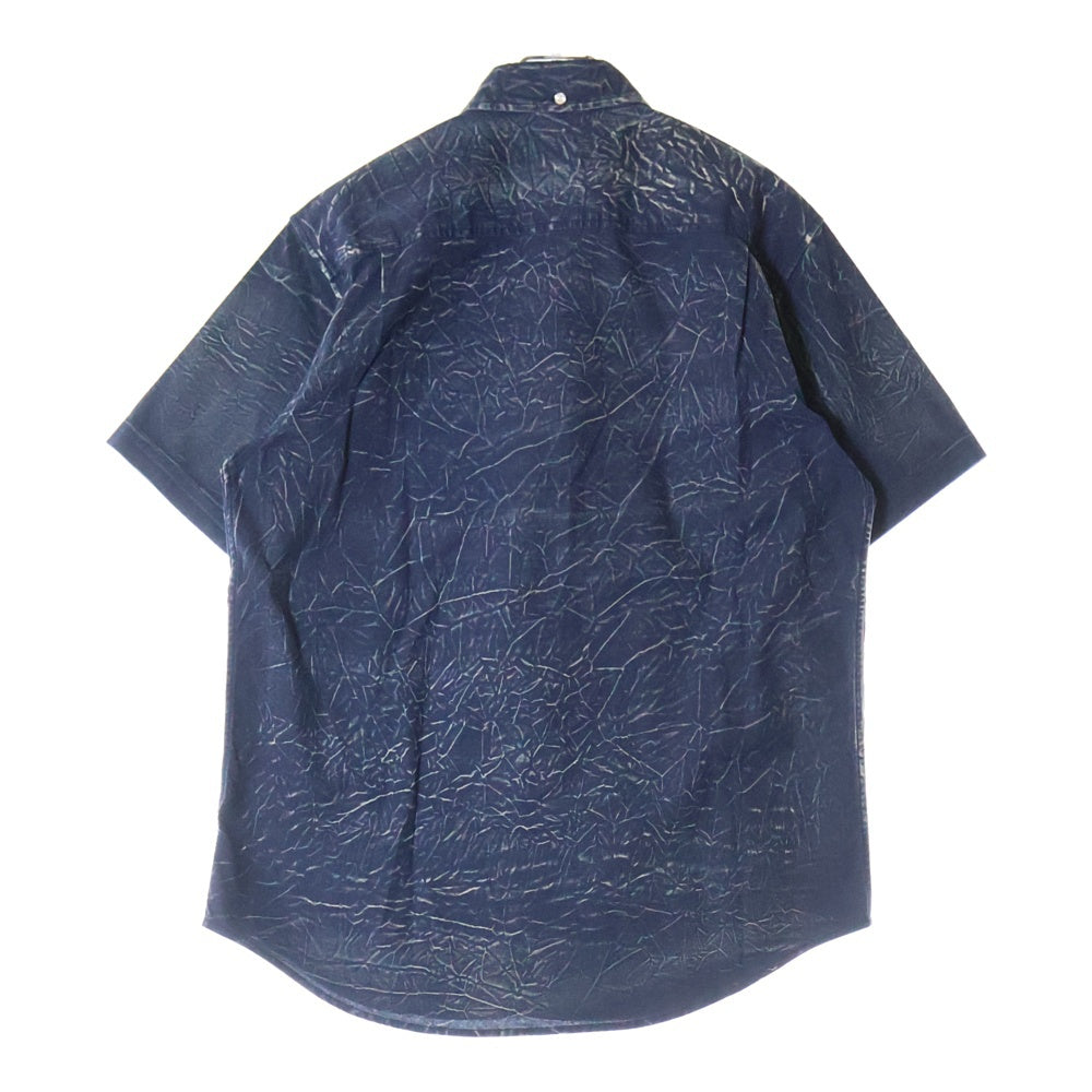 SUPREME(シュプリーム) 13SS Asid Shirt アシッド シワデザイン ボタンダウン 半袖シャツ ネイビー