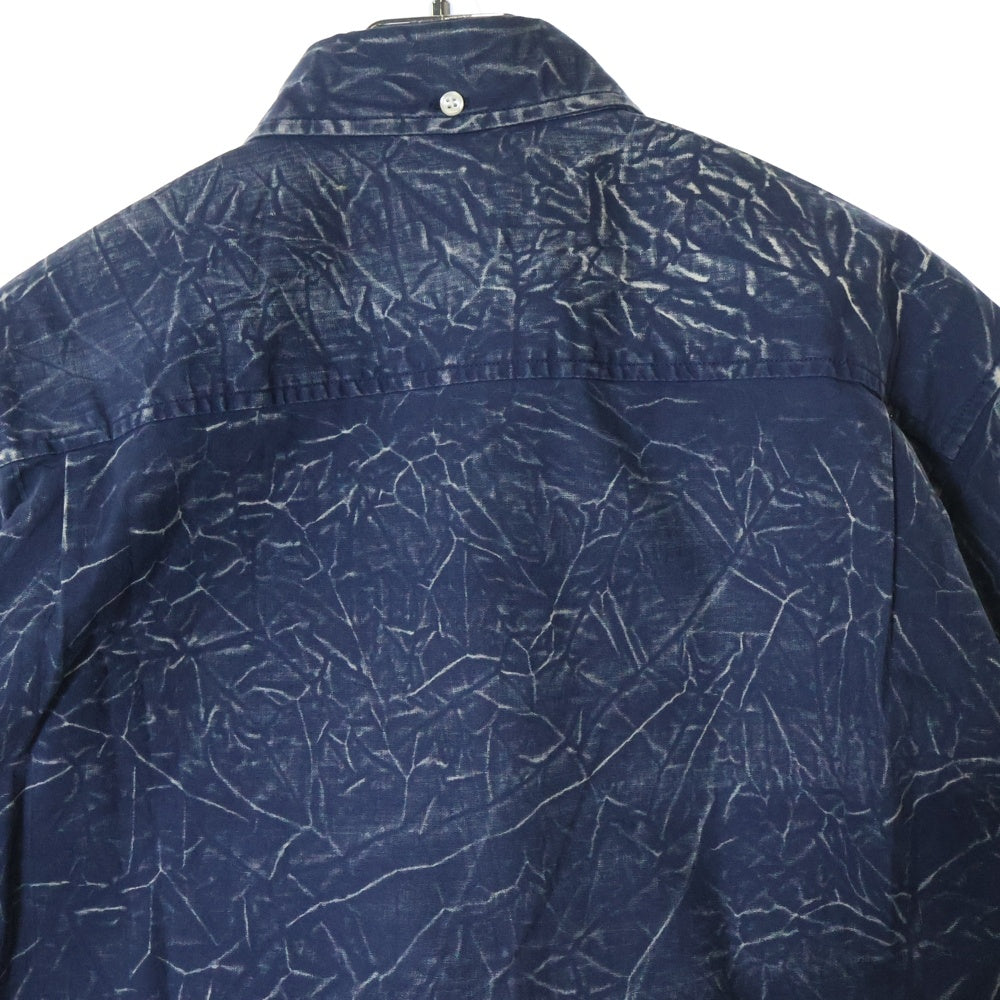 SUPREME(シュプリーム) 13SS Asid Shirt アシッド シワデザイン ボタンダウン 半袖シャツ ネイビー