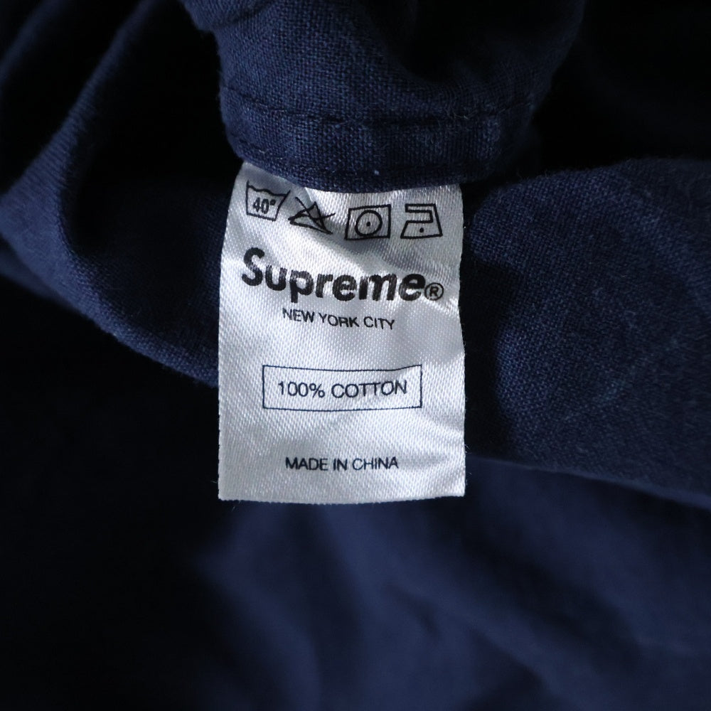 SUPREME(シュプリーム) 13SS Asid Shirt アシッド シワデザイン ボタンダウン 半袖シャツ ネイビー