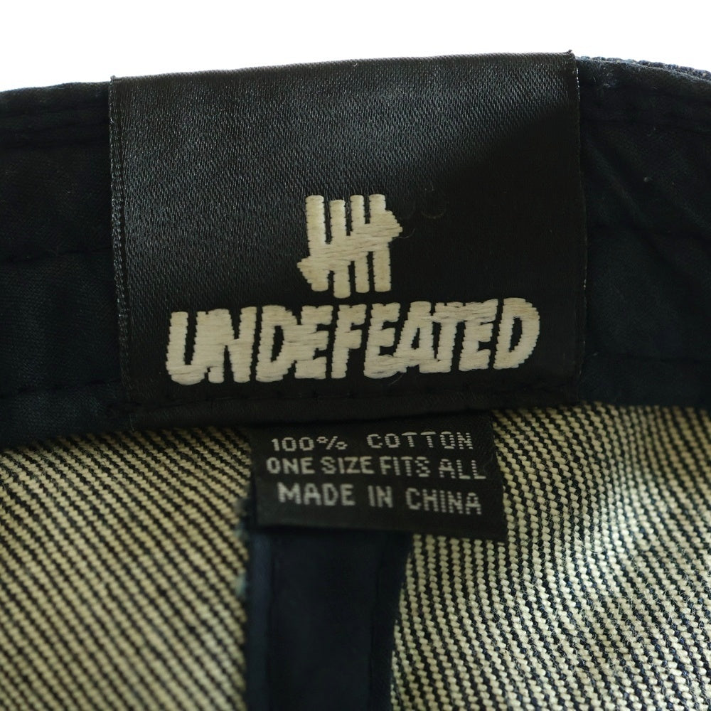 UNDEFEATED(アンディフィーテッド) Denim Patch Low Cap デニム サイド 刺繍 キャップ インディゴ