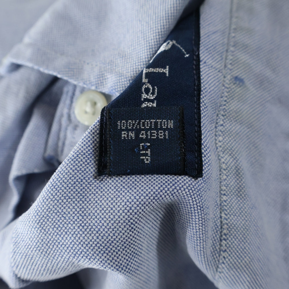 RALPH LAUREN(ラルフローレン) 胸刺繍ロゴ クラシックフィット 半袖シャツ ブルー