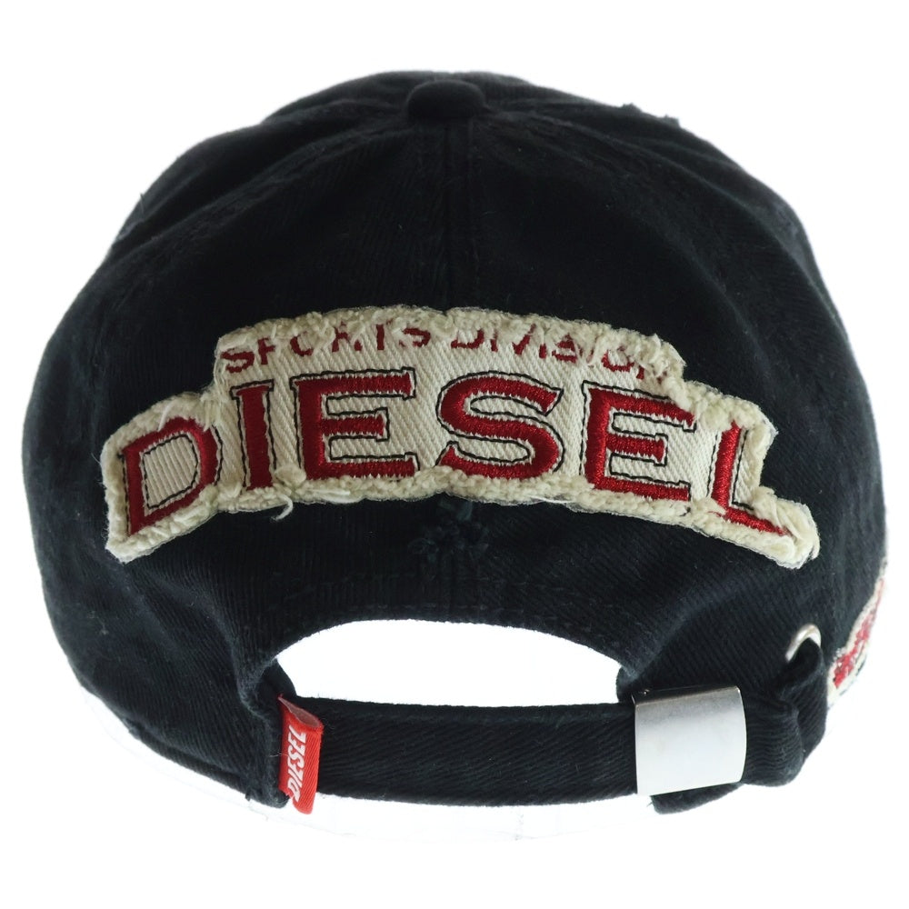 DIESEL(ディーゼル) C-BRAFF ダメージ加工 ベースボールキャップ ブラック