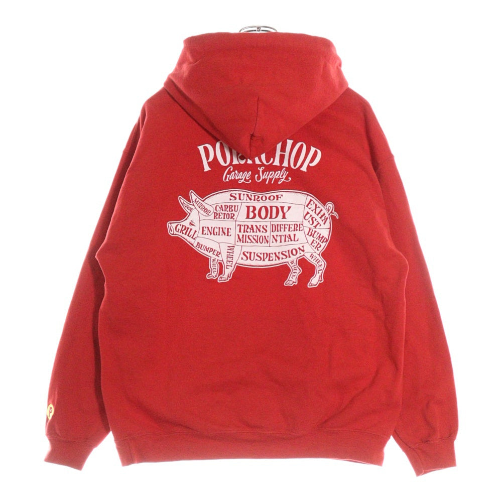 PORKCHOP(ポークチョップ) PORK LOGO BACK HOODIE ポーク ロゴ バック プリント プルオーバー パーカー