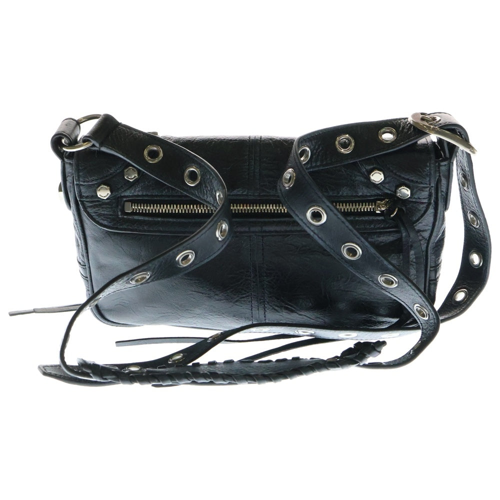 BALENCIAGA(バレンシアガ) LE CAGOLE Men XS Flap Bag ルカゴール ボルト レザー スタッズ フラップバッグ ショルダーバッグ クロスボディバッグ ブラック 719082