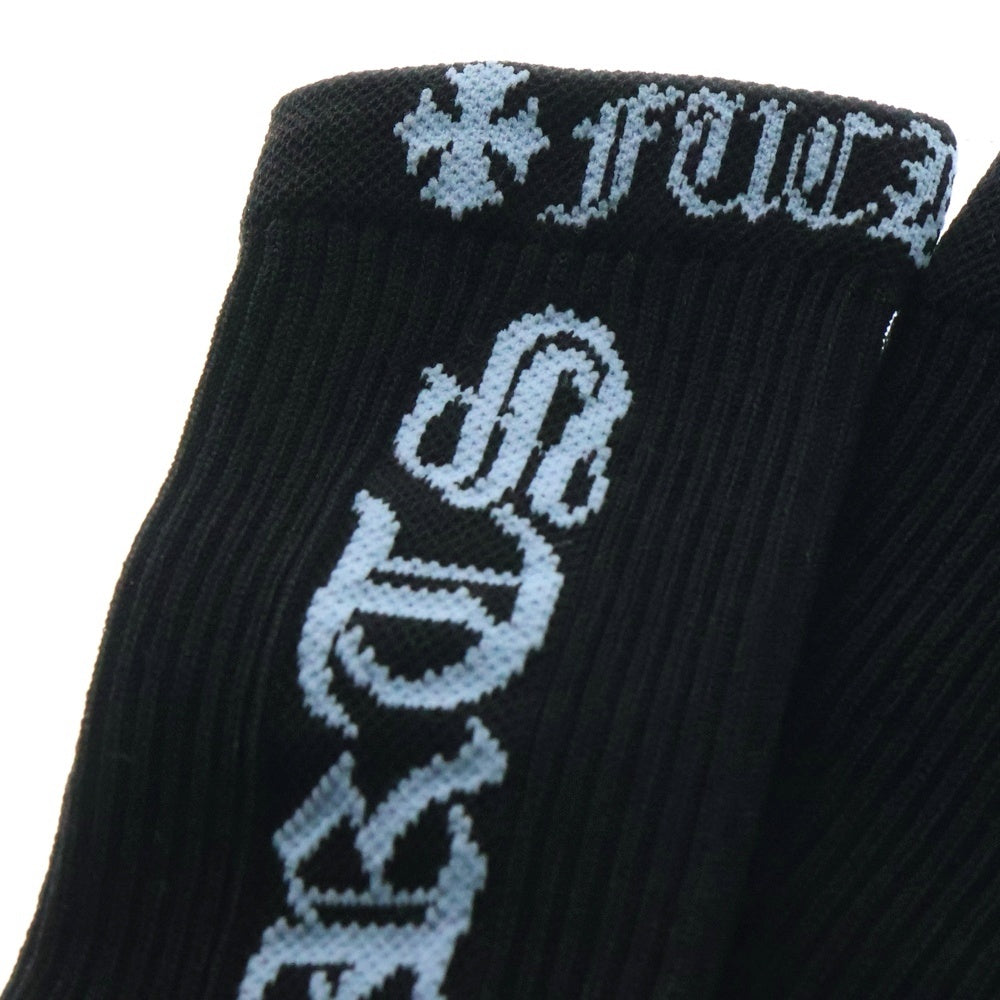 CHROME HEARTS(クロムハーツ) サイドロゴ ロングソックス 靴下 ブラック