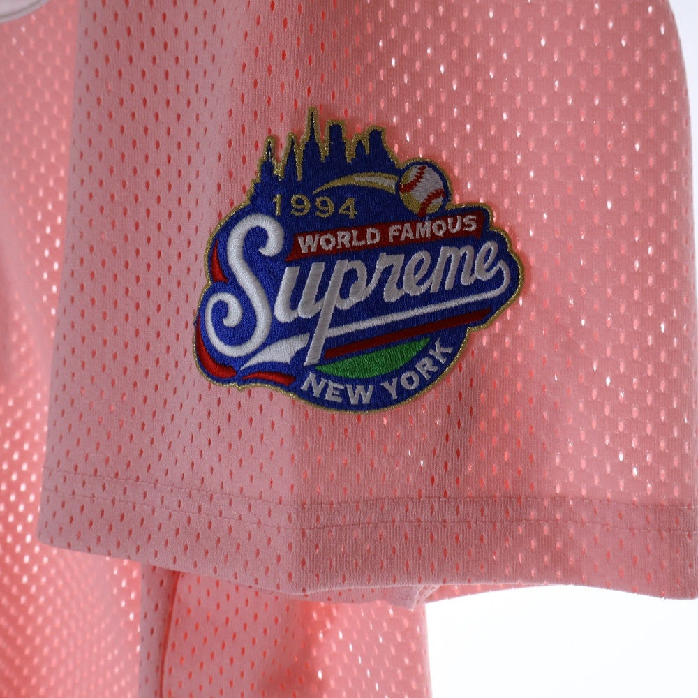 SUPREME(シュプリーム) 25SS S Logo Baseball Henley Sロゴ ベースボール ヘンリー メッシュ 半袖シャツ ピンク