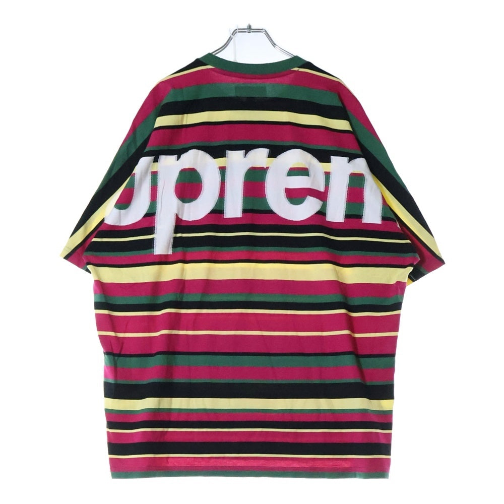 SUPREME(シュプリーム) 25SS Intarsia S/S Top インスターシャ バックロゴ ストライプ クルーネック 半袖Tシャツ カットソー マルチ
