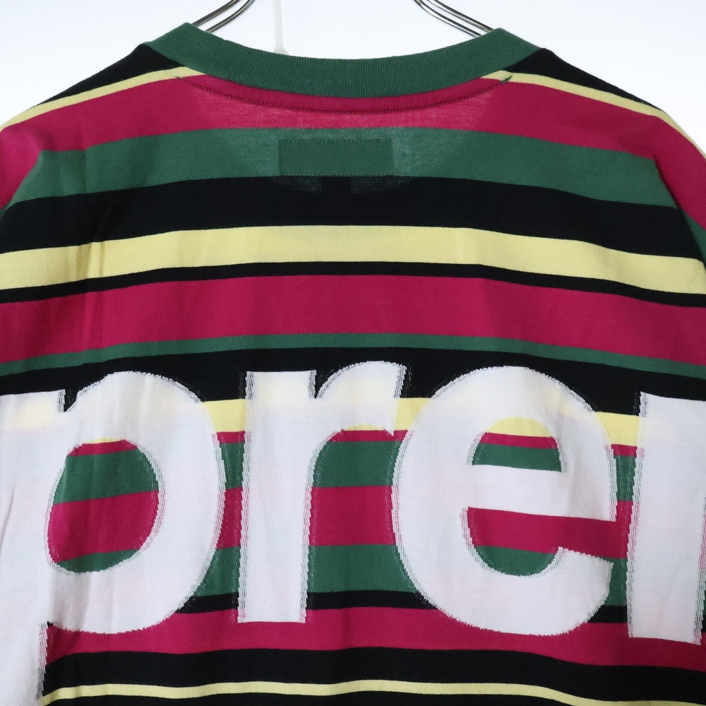 SUPREME(シュプリーム) 25SS Intarsia S/S Top インスターシャ バックロゴ ストライプ クルーネック 半袖Tシャツ カットソー マルチ