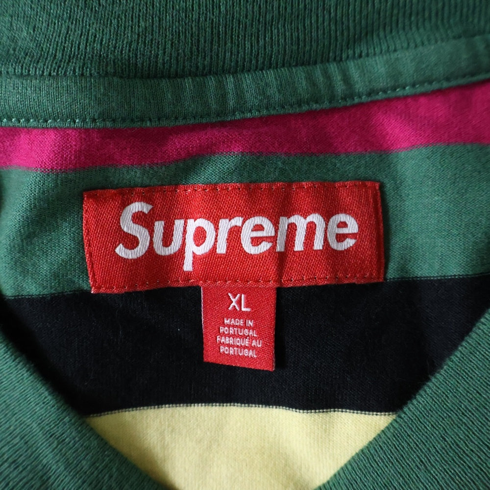 SUPREME(シュプリーム) 25SS Intarsia S/S Top インスターシャ バックロゴ ストライプ クルーネック 半袖Tシャツ カットソー マルチ