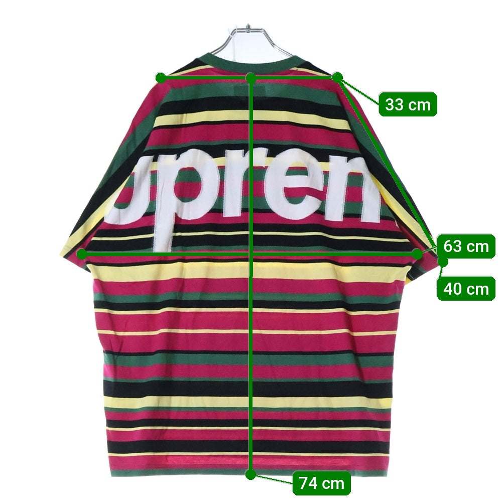 SUPREME(シュプリーム) 25SS Intarsia S/S Top インスターシャ バックロゴ ストライプ クルーネック 半袖Tシャツ カットソー マルチ