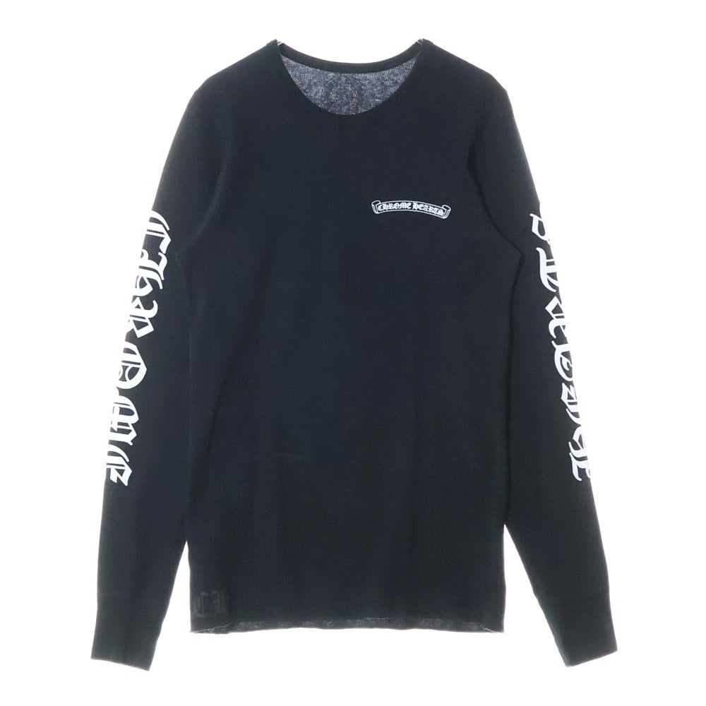 CHROME HEARTS(クロムハーツ) Thermal L S 袖ロゴプリントサーマル長袖カットソー ブラック