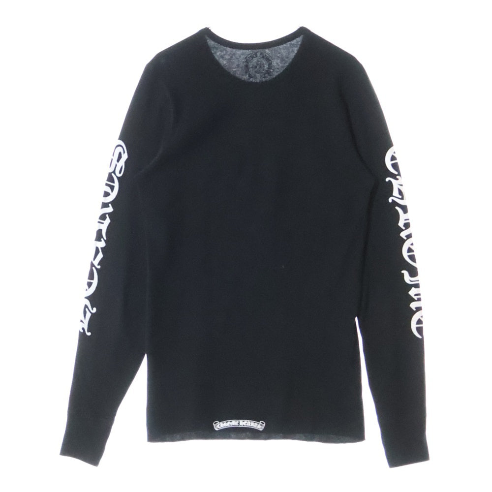 CHROME HEARTS(クロムハーツ) Thermal L S 袖ロゴプリントサーマル長袖カットソー ブラック