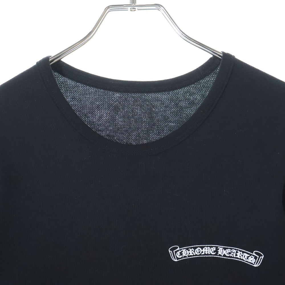 CHROME HEARTS(クロムハーツ) Thermal L S 袖ロゴプリントサーマル長袖カットソー ブラック