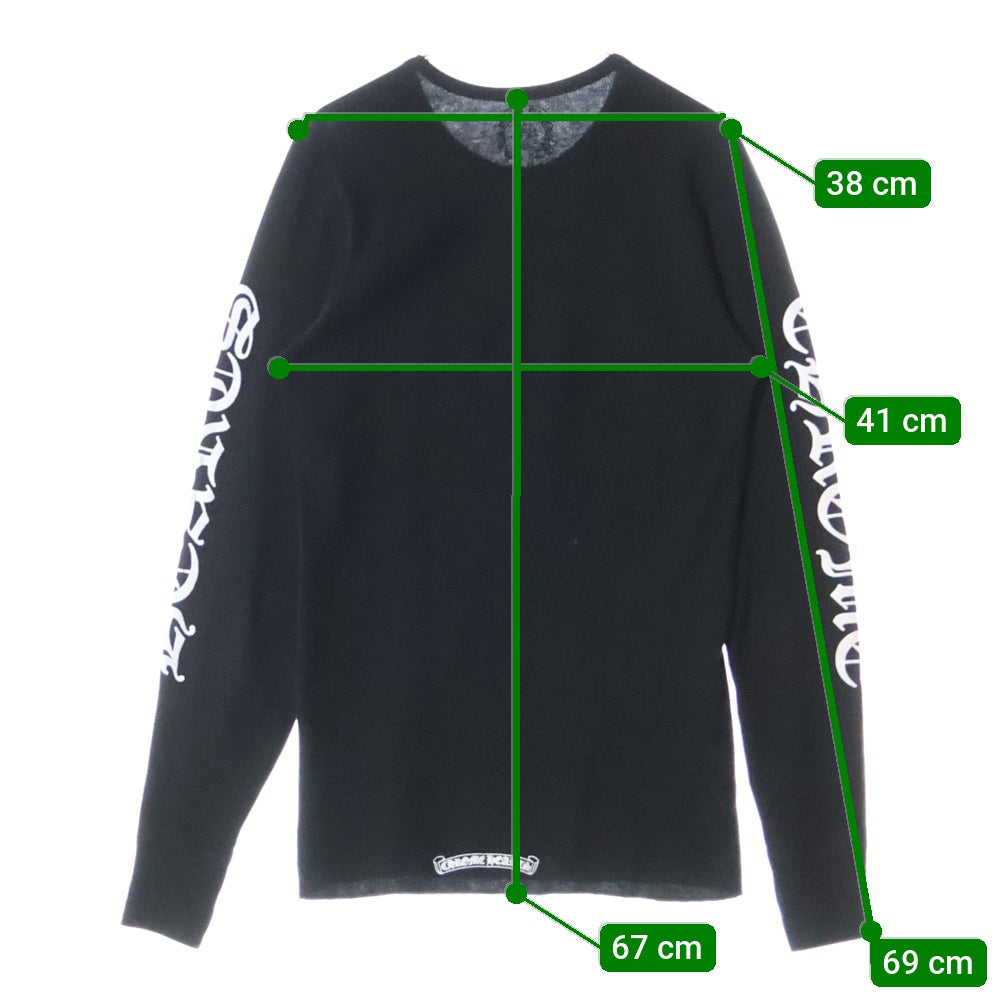 CHROME HEARTS(クロムハーツ) Thermal L S 袖ロゴプリントサーマル長袖カットソー ブラック