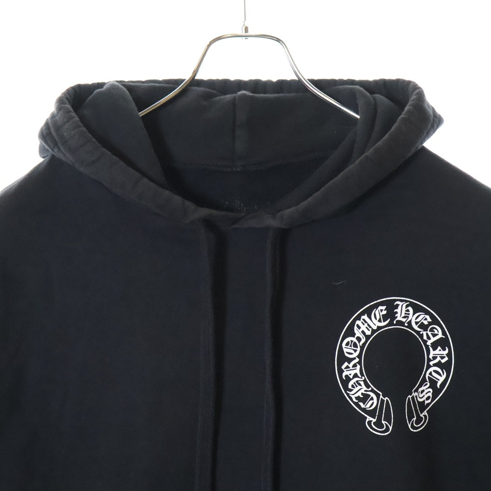 CHROME HEARTS(クロムハーツ) SWTSHRT PLVR プルオーバーパーカー 袖フローラルホースシュープリント スウェットプルオーバーパーカー ブラック