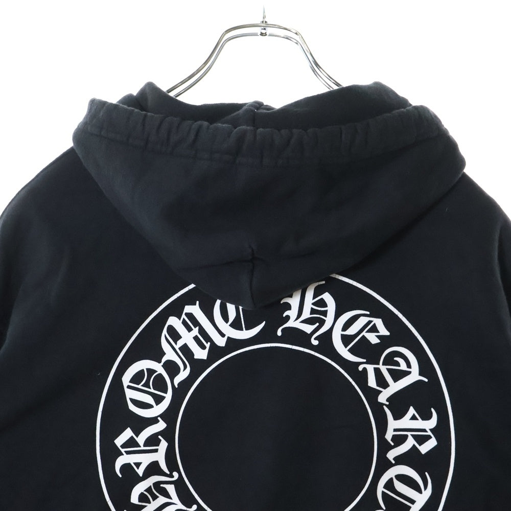 CHROME HEARTS(クロムハーツ) SWTSHRT PLVR プルオーバーパーカー 袖フローラルホースシュープリント スウェットプルオーバーパーカー ブラック