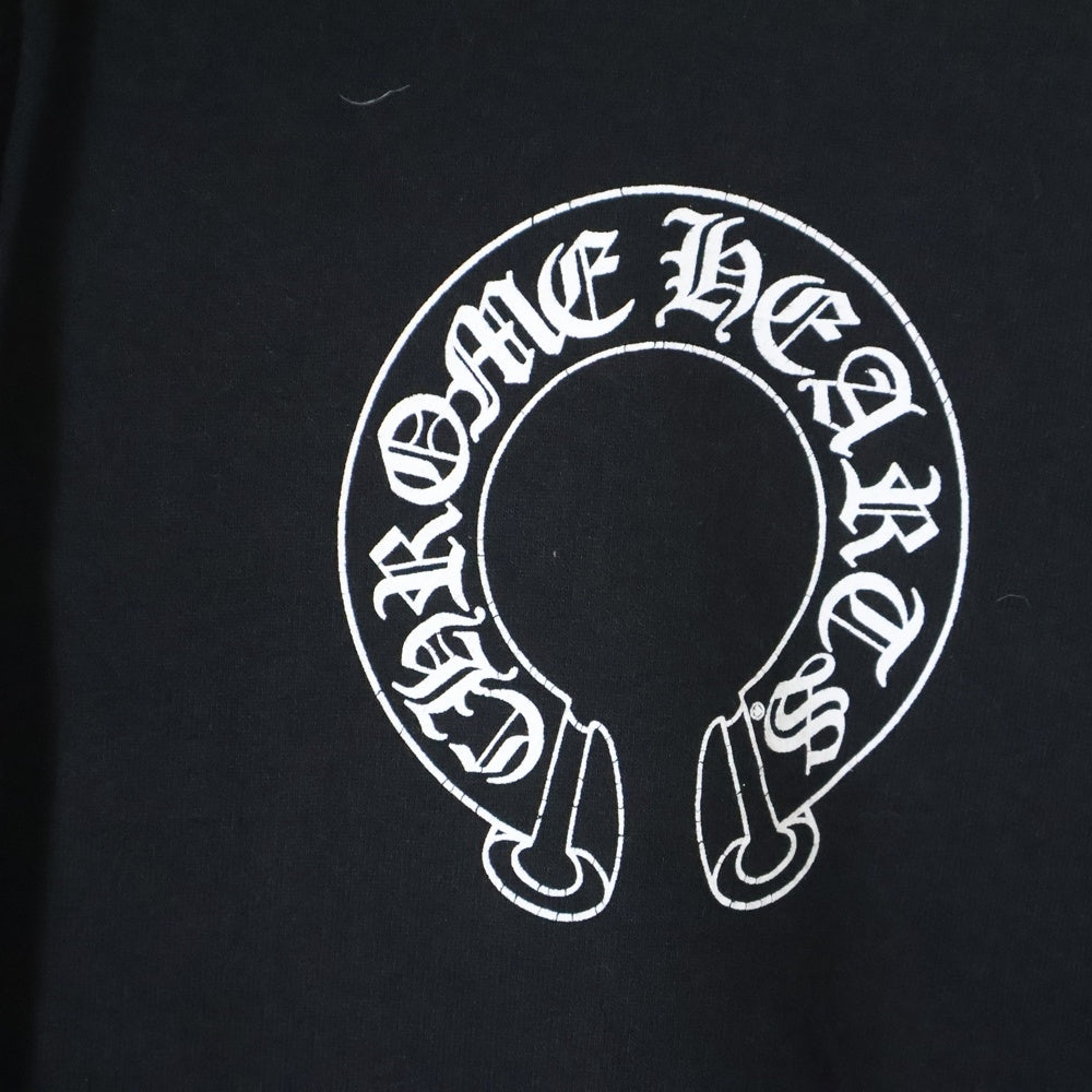 CHROME HEARTS(クロムハーツ) SWTSHRT PLVR プルオーバーパーカー 袖フローラルホースシュープリント スウェットプルオーバーパーカー ブラック