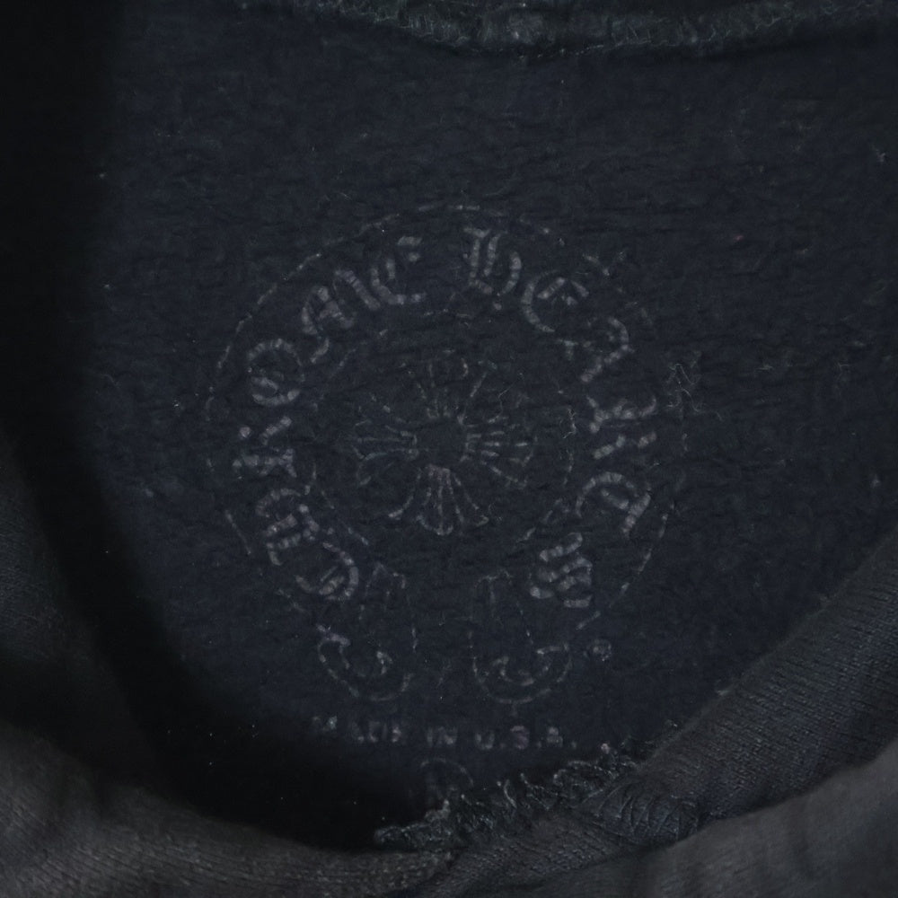 CHROME HEARTS(クロムハーツ) SWTSHRT PLVR プルオーバーパーカー 袖フローラルホースシュープリント スウェットプルオーバーパーカー ブラック