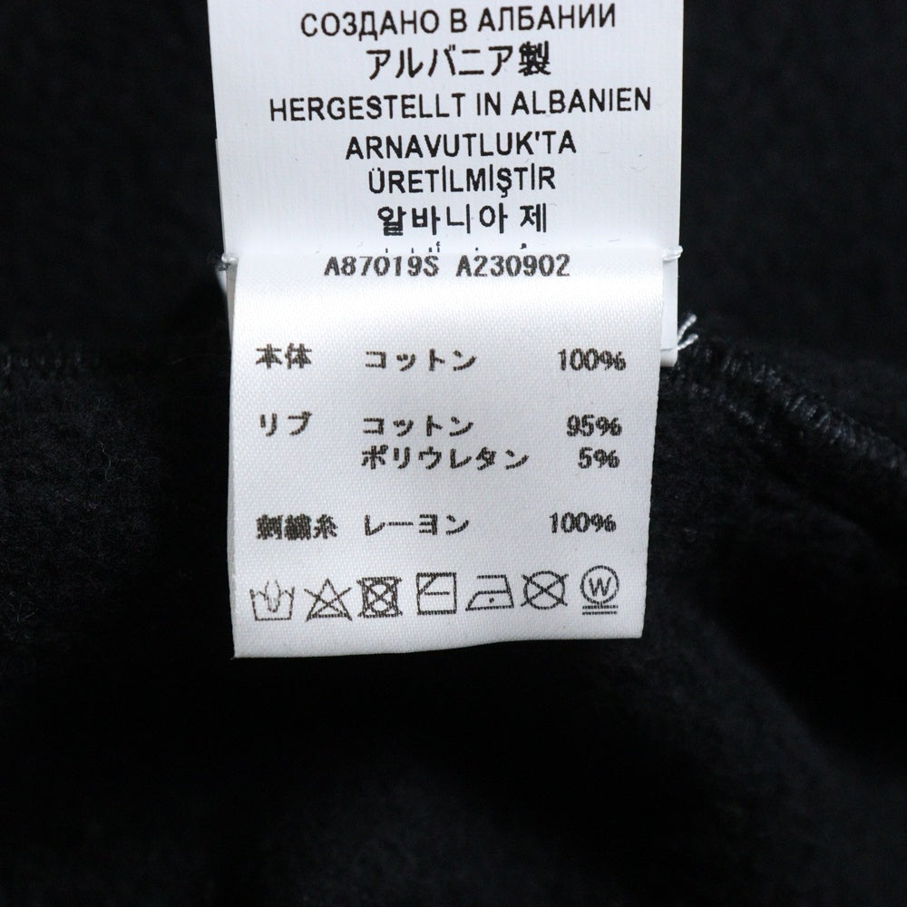 VERSACE(ヴェルサーチ) フロント ロゴ刺繍 クルーネックスウェットトレーナー ブラック A87019S