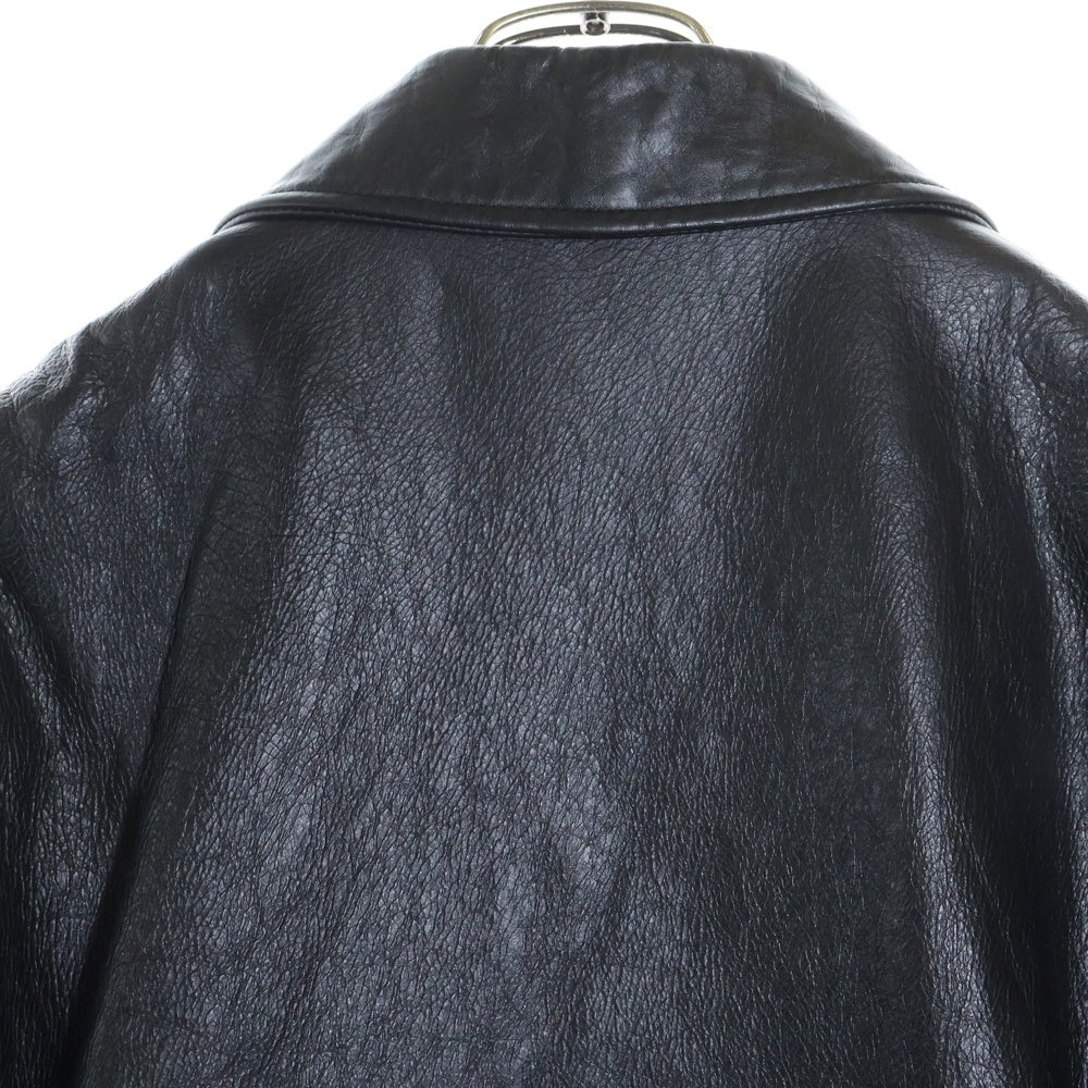 BALENCIAGA(バレンシアガ) ユーズド加工 袖ロゴペイント ダブルライダース レザージャケット ブラック 507398 TES24