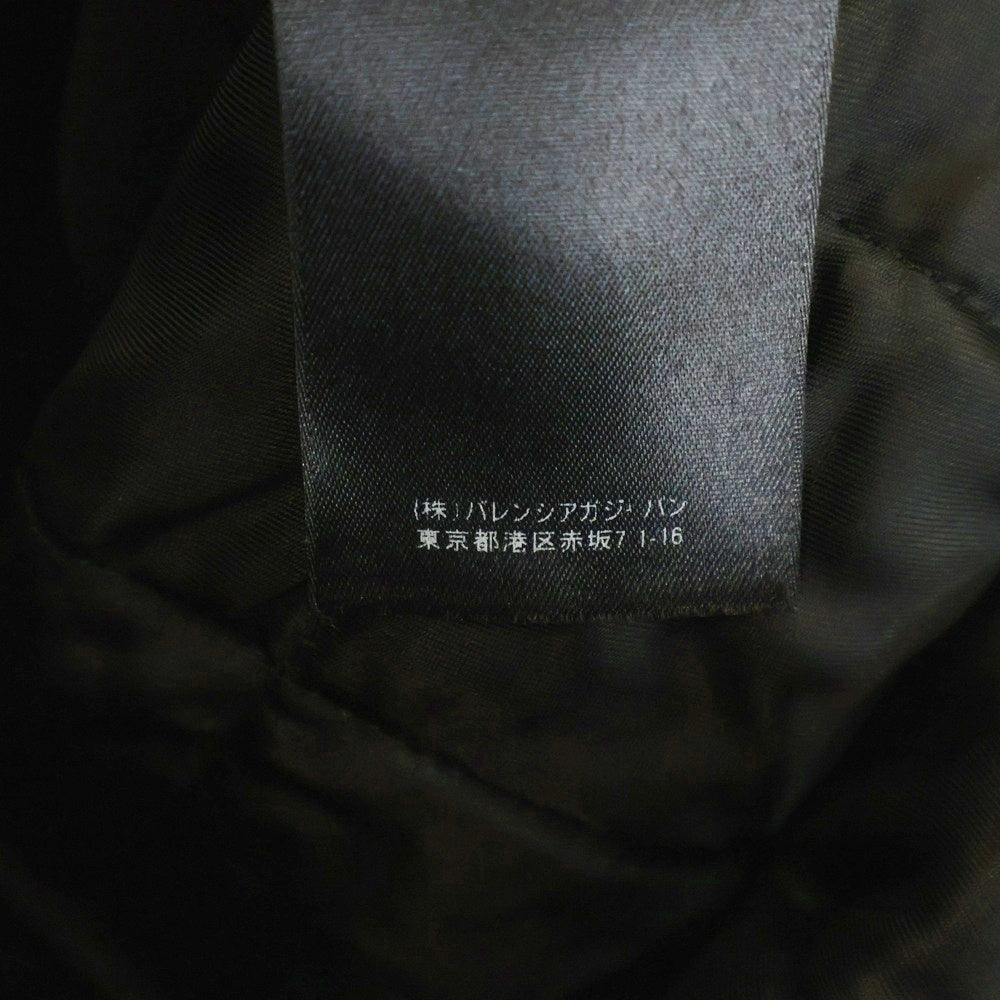 BALENCIAGA(バレンシアガ) ユーズド加工 袖ロゴペイント ダブルライダース レザージャケット ブラック 507398 TES24