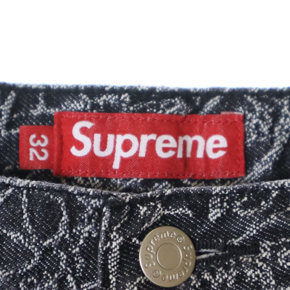 SUPREME(シュプリーム) Handwriting Double Knee Denim Short Black ハンドライティング ダブルニーデニムショート ブラック