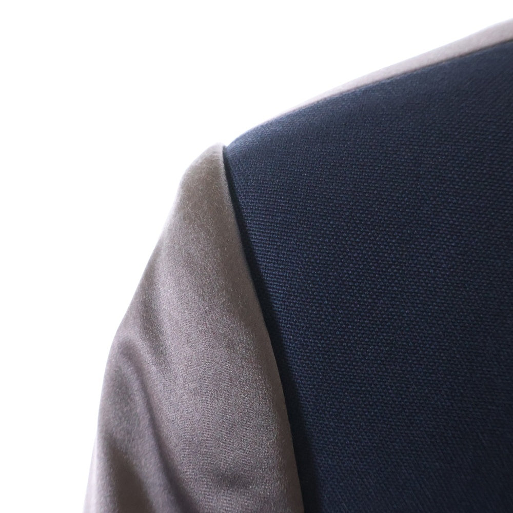 Dior HOMME(ディオールオム) キュプラ切り替え 2B ウール テーラードジャケット ネイビー/ダークブラウン 943C228A4441