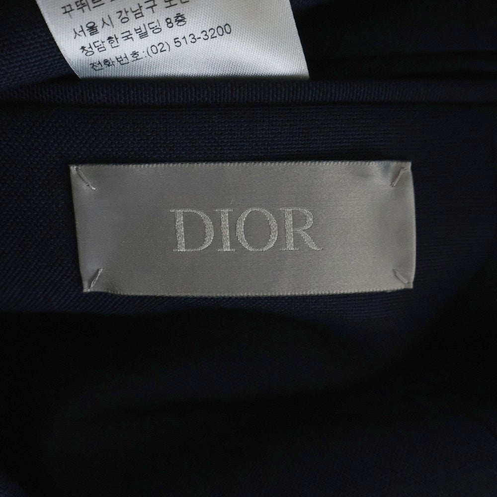 Dior HOMME(ディオールオム) キュプラ切り替え 2B ウール テーラードジャケット ネイビー/ダークブラウン 943C228A4441