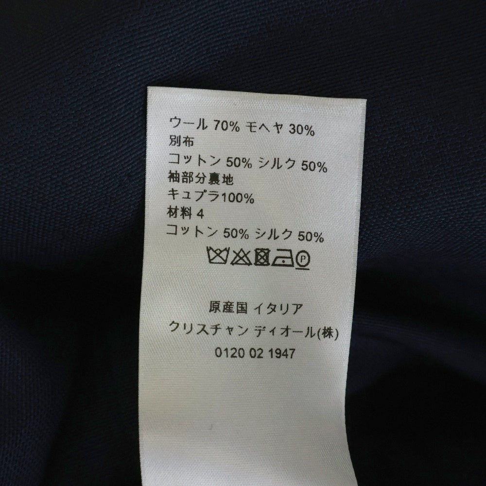 Dior HOMME(ディオールオム) キュプラ切り替え 2B ウール テーラードジャケット ネイビー/ダークブラウン 943C228A4441