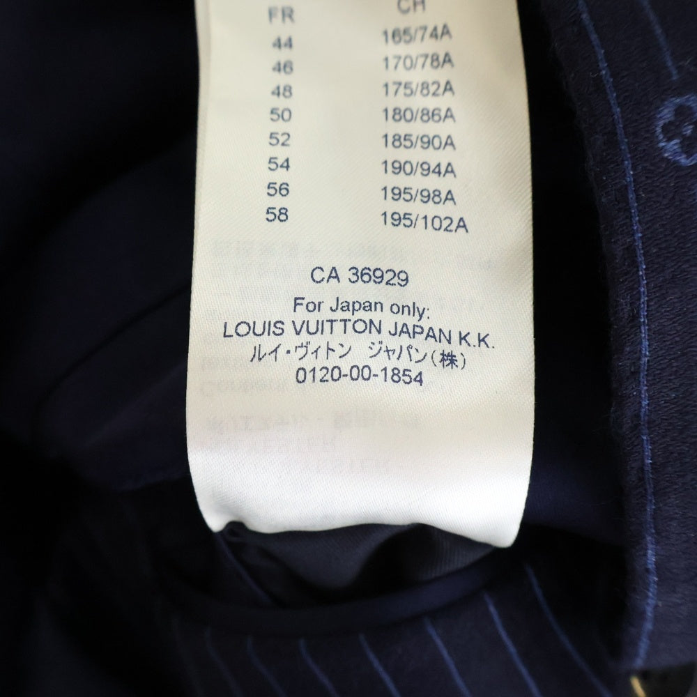 LOUIS VUITTON(ルイヴィトン) 21AW モノグラム ストライプ ウール 2B ダブル スーツ ジャケット ネイビー RM212F ZKE HKCF7E