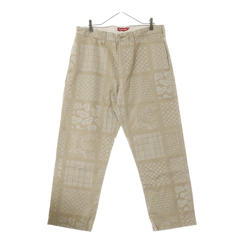 SUPREME(シュプリーム) 20SS Paisley Grid Chino Pant ペイズリーグリッドチノパンツ ワークパンツ ベージュ
