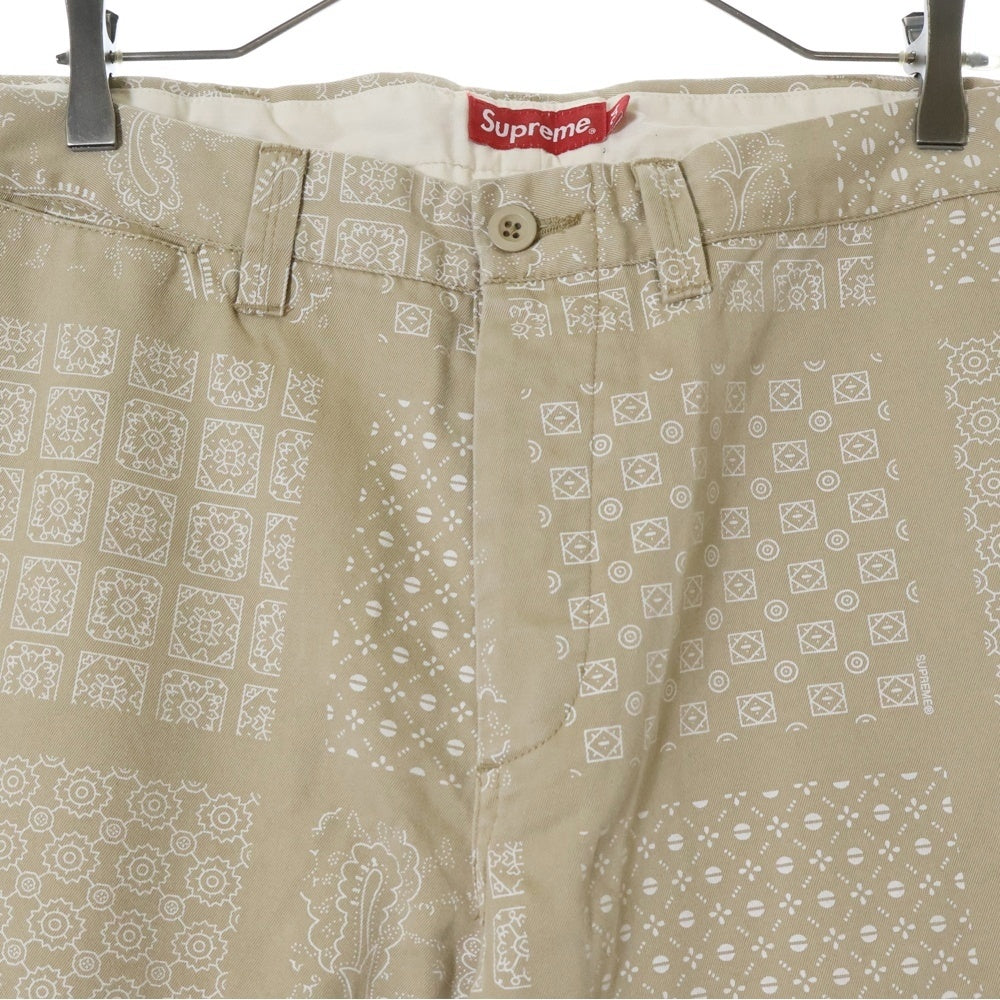 SUPREME(シュプリーム) 20SS Paisley Grid Chino Pant ペイズリーグリッドチノパンツ ワークパンツ ベージュ