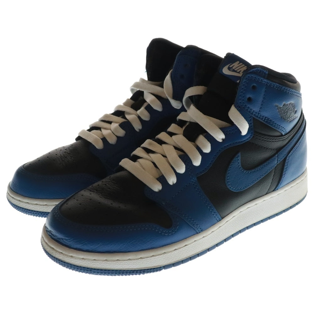 NIKE(ナイキ) AIR JORDAN 1 RETRO HIGH OG GS Dark Marina Blue エアジョーダン1 ダークマリーナブルー ハイカットスニーカー US6.5Y/24.5cm 575441-404