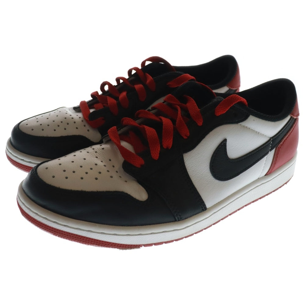 NIKE(ナイキ) AIR JORDAN 1 RETRO LOW OG BLACK TOEエアジョーダン1 レトロローOG ブラックトゥ ローカットスニーカー US10/28cm ブラック/ホワイト/レッド CZ0790-106