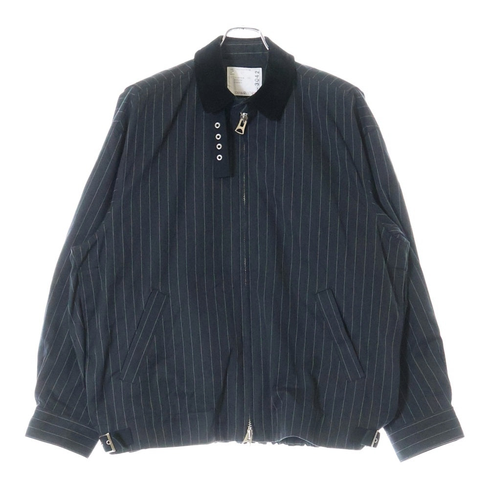 Sacai(サカイ) 23SS Chalk Stripe Blouson 23-03042M チョークストライプブルゾン ジップアップジャケット ブラック