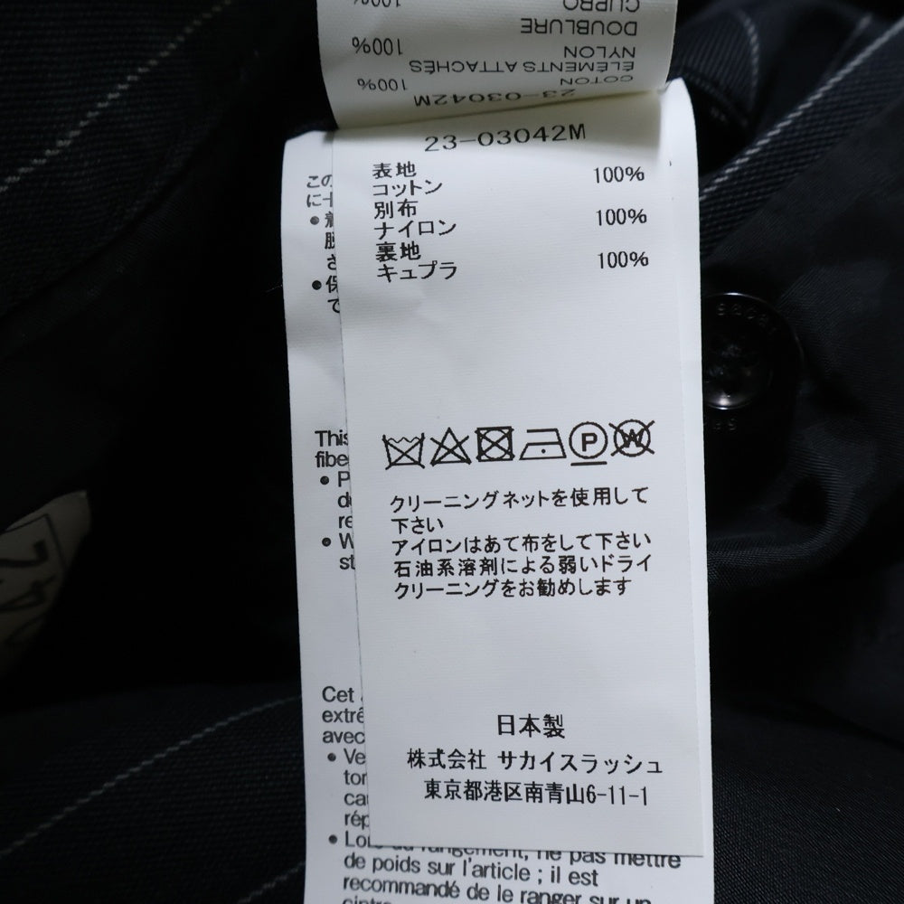 Sacai(サカイ) 23SS Chalk Stripe Blouson 23-03042M チョークストライプブルゾン ジップアップジャケット ブラック