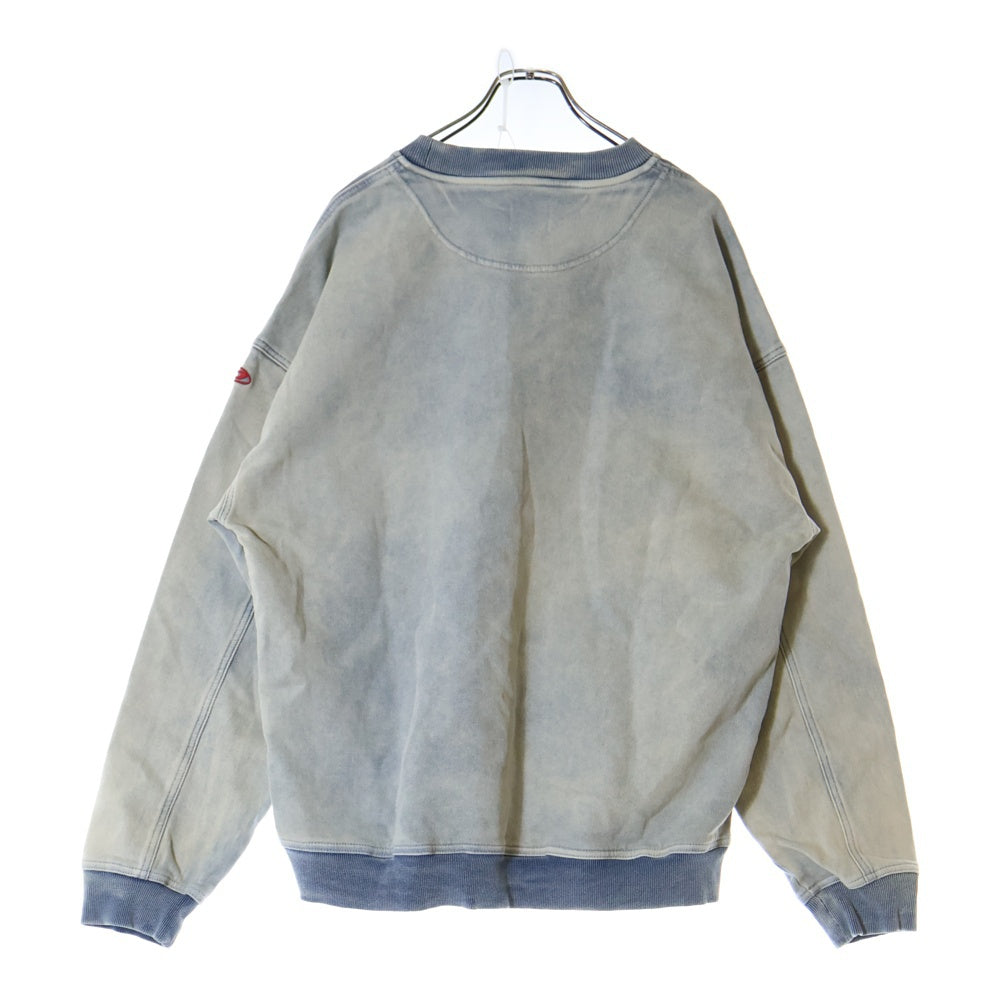 DIESEL(ディーゼル) D-KRIB TRACK SWEATSHIRT ワッペンロゴ クルーネック プルオーバースウェットトレーナー インディゴ A12527