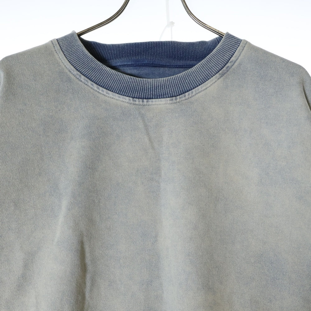 DIESEL(ディーゼル) D-KRIB TRACK SWEATSHIRT ワッペンロゴ クルーネック プルオーバースウェットトレーナー インディゴ A12527