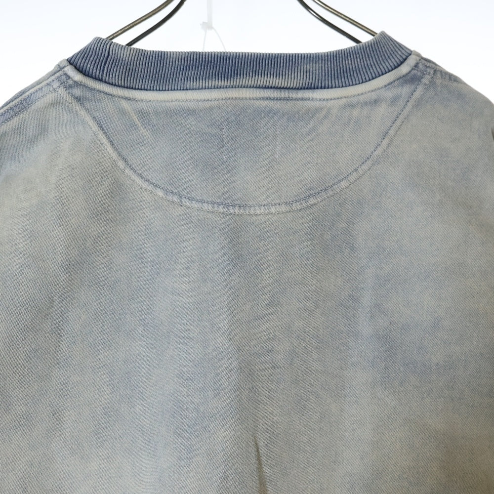 DIESEL(ディーゼル) D-KRIB TRACK SWEATSHIRT ワッペンロゴ クルーネック プルオーバースウェットトレーナー インディゴ A12527