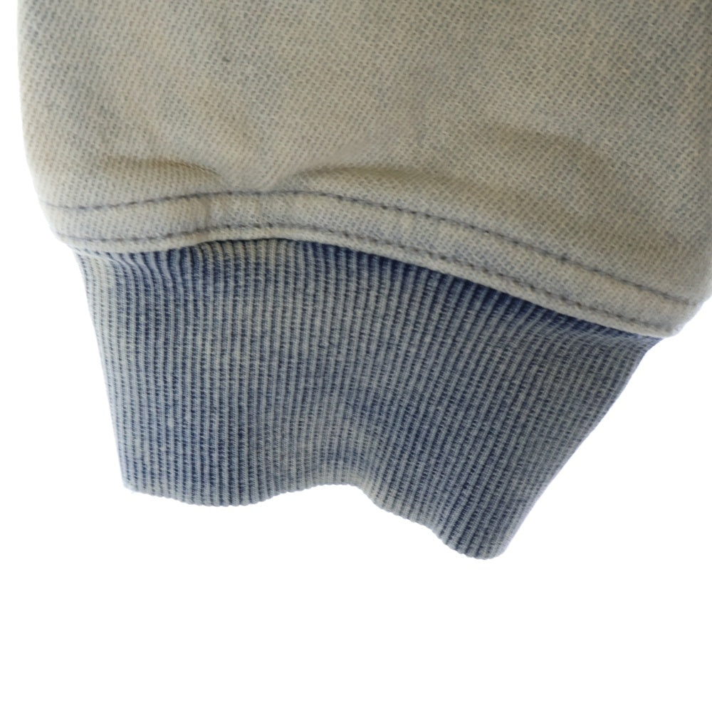 DIESEL(ディーゼル) D-KRIB TRACK SWEATSHIRT ワッペンロゴ クルーネック プルオーバースウェットトレーナー インディゴ A12527