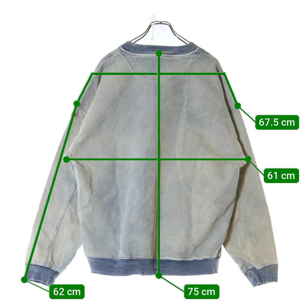DIESEL(ディーゼル) D-KRIB TRACK SWEATSHIRT ワッペンロゴ クルーネック プルオーバースウェットトレーナー インディゴ A12527