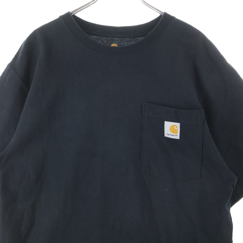 CARHARTT(カーハート) LOOSE FIT HEAVYWEIGHT SHORT-SLEEVE POCKET T-SHIRT ロゴパッチ クルーネック 半袖Tシャツ ブラック K87-BLK