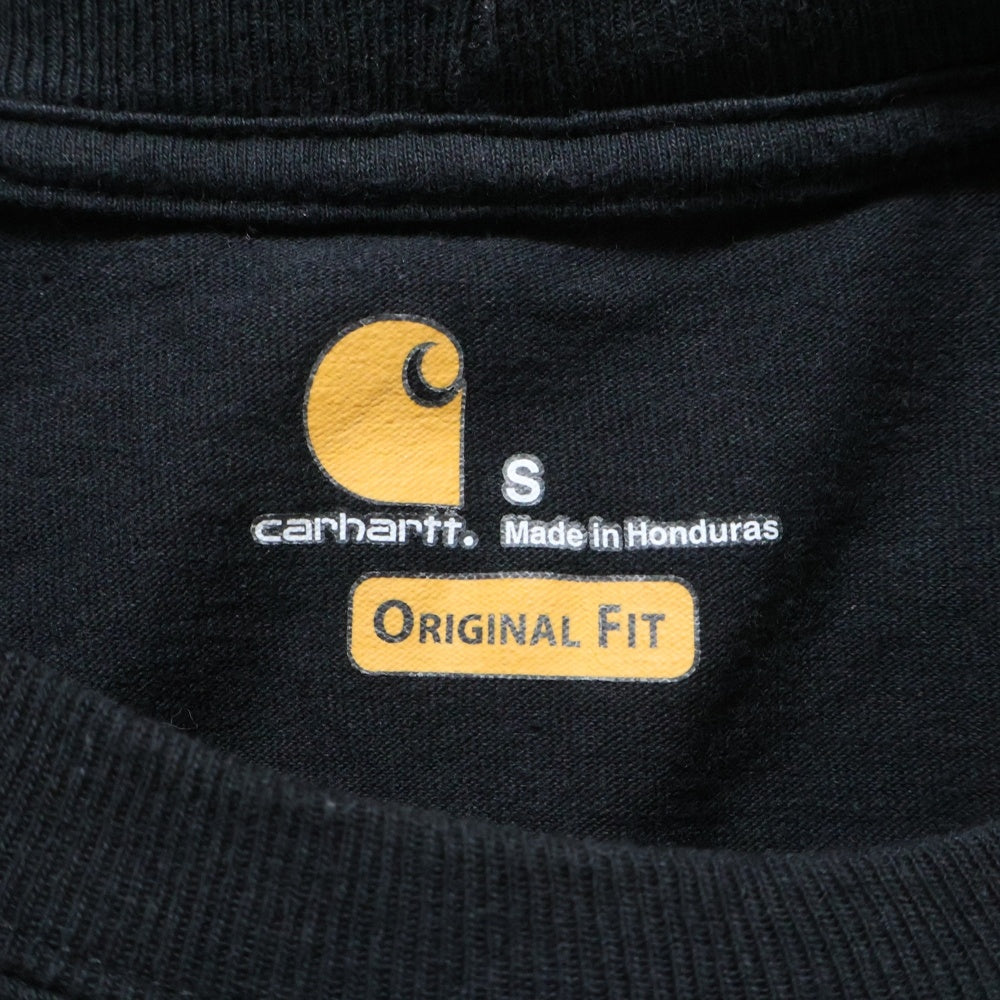 CARHARTT(カーハート) LOOSE FIT HEAVYWEIGHT SHORT-SLEEVE POCKET T-SHIRT ロゴパッチ クルーネック 半袖Tシャツ ブラック K87-BLK