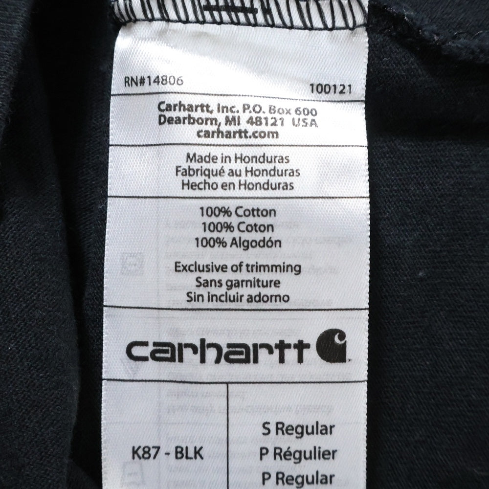CARHARTT(カーハート) LOOSE FIT HEAVYWEIGHT SHORT-SLEEVE POCKET T-SHIRT ロゴパッチ クルーネック 半袖Tシャツ ブラック K87-BLK