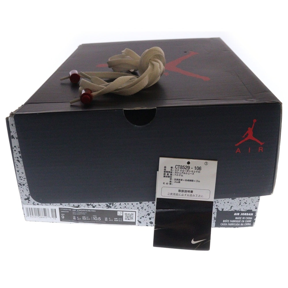 NIKE(ナイキ) AIR JORDAN 6 RETRO CARMINE エアジョーダン6 カーマイン ハイカットスニーカー ホワイト/レッド US9/27cm CT8529-106