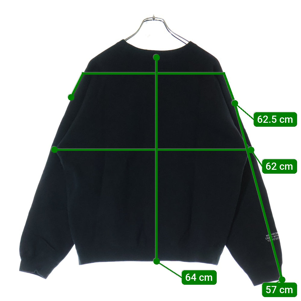 NEIGHBORHOOD(ネイバーフッド) 23AW PLAIN SWEATSHIRT プレーン クルーネック スウェットトレーナー ブラック 232FPNH-CSM01